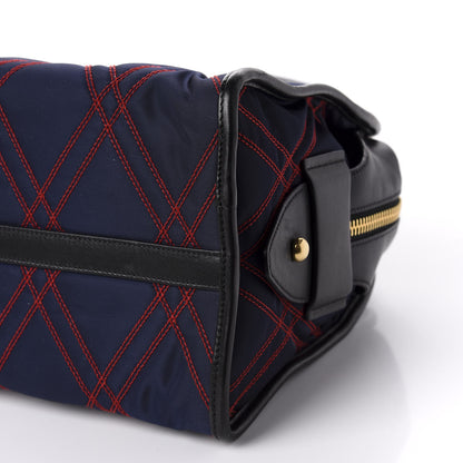 Prada Tessuto Nylon Quilted Impunturato Bauletto Baltico Fuoco 8 of 11