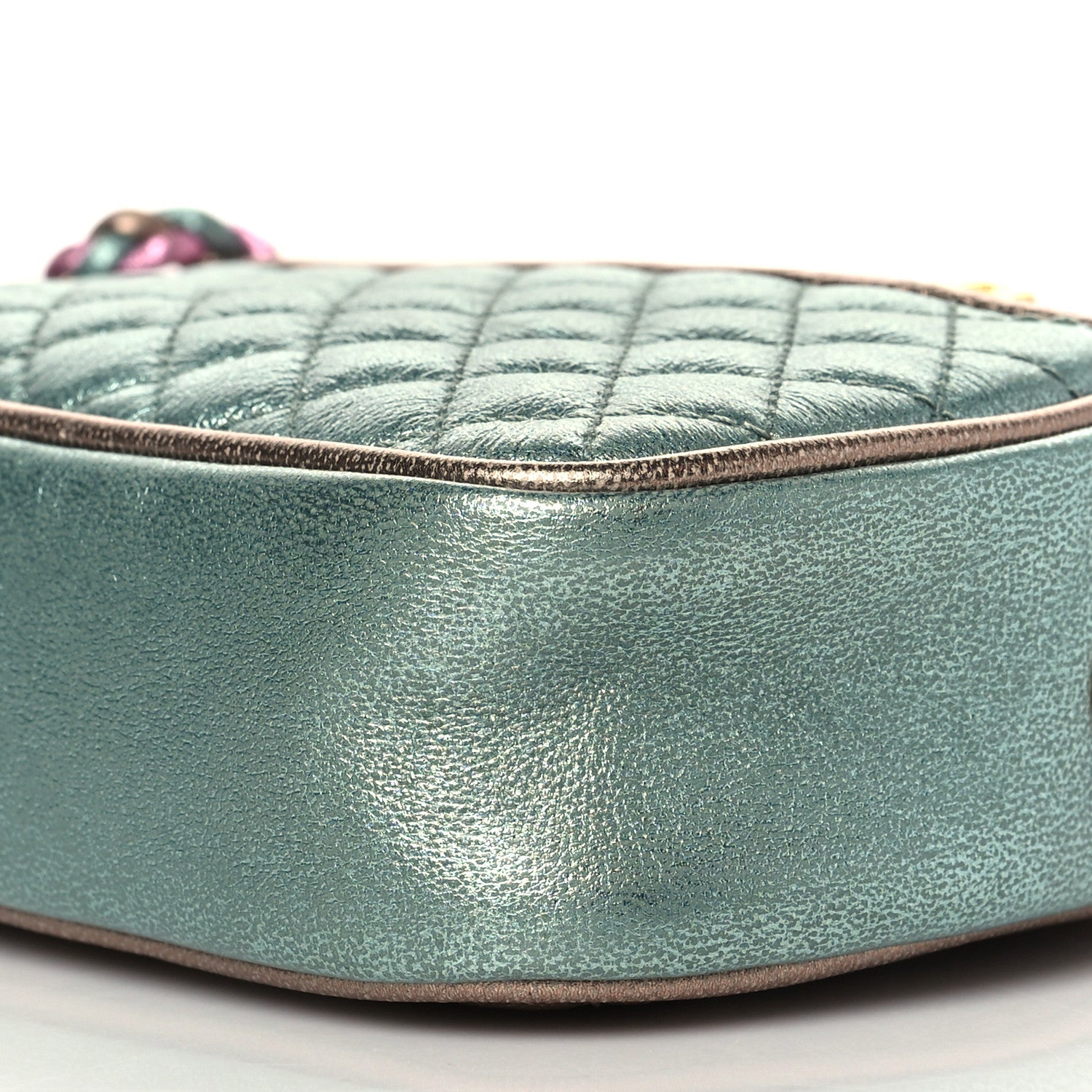 Gucci Laminated Nappa Trapuntata Mini Zumi Dome Shoulder Bag Rosa Lago Rame 10 of 10