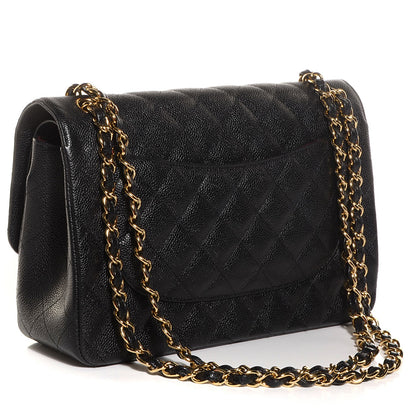 Chanel Caviar Quilted Jumbo Double Flap Black 3 of 10