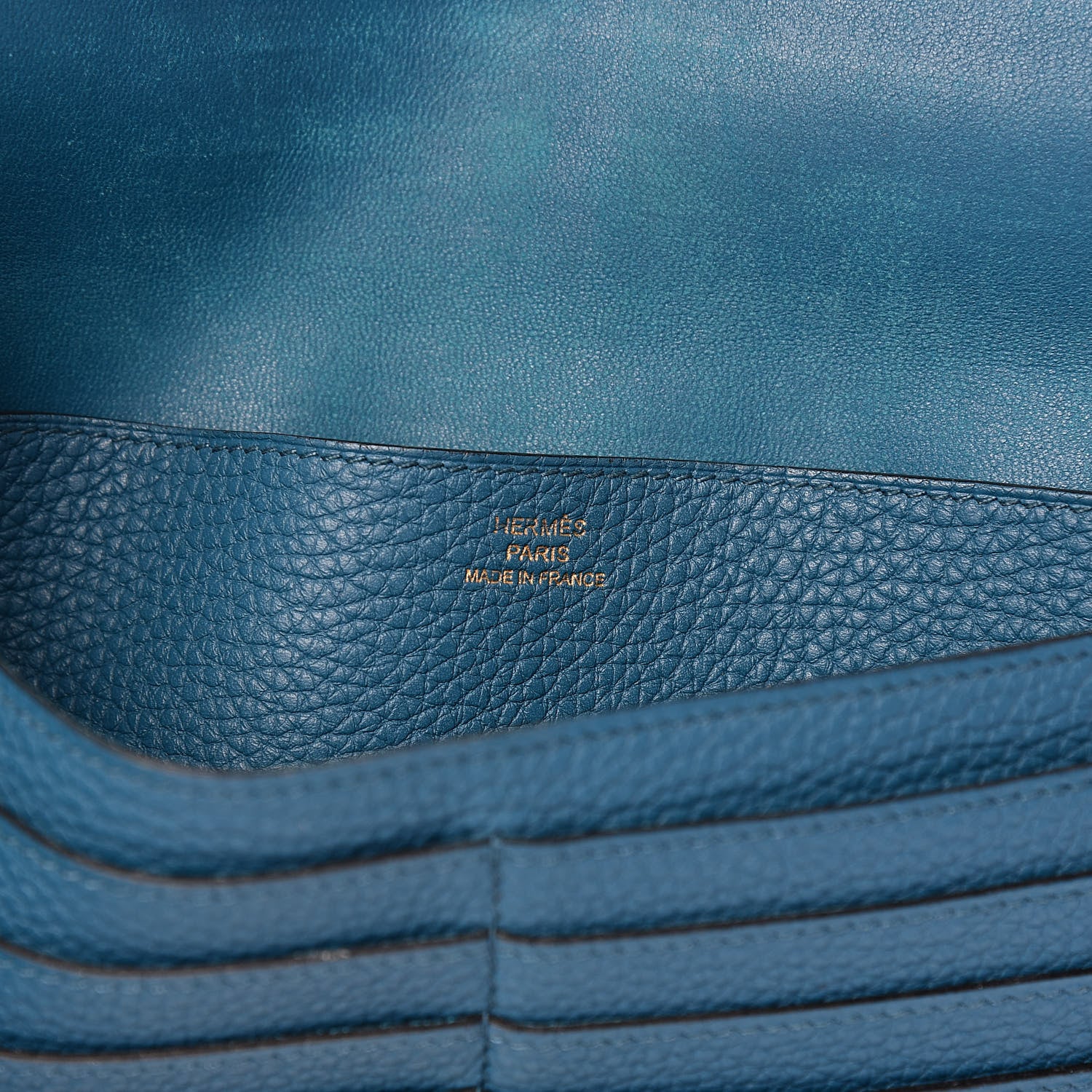 Hermes Taurillon Clemence Dogon Recto Verso Wallet Cobalt 7 of 12