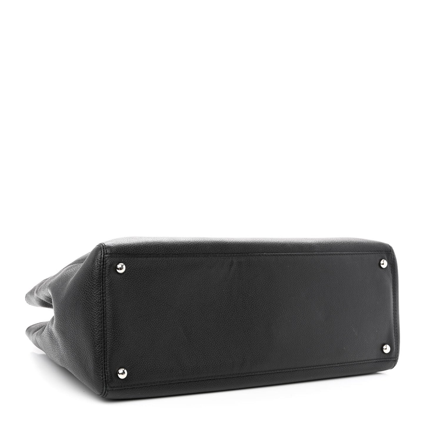 Calfskin Cerf Executive Shopper Tote Black