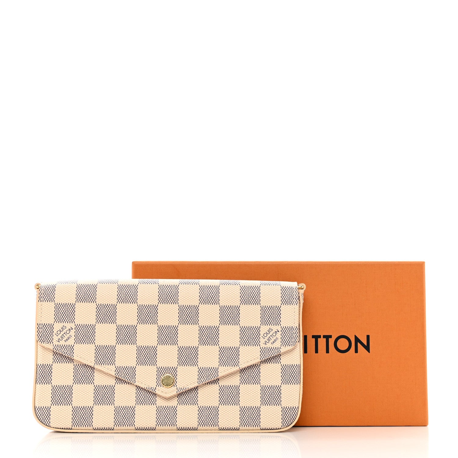 Louis Vuitton Damier Azur Pochette Felicie Chain Wallet Rose Ballerine 7 of 7