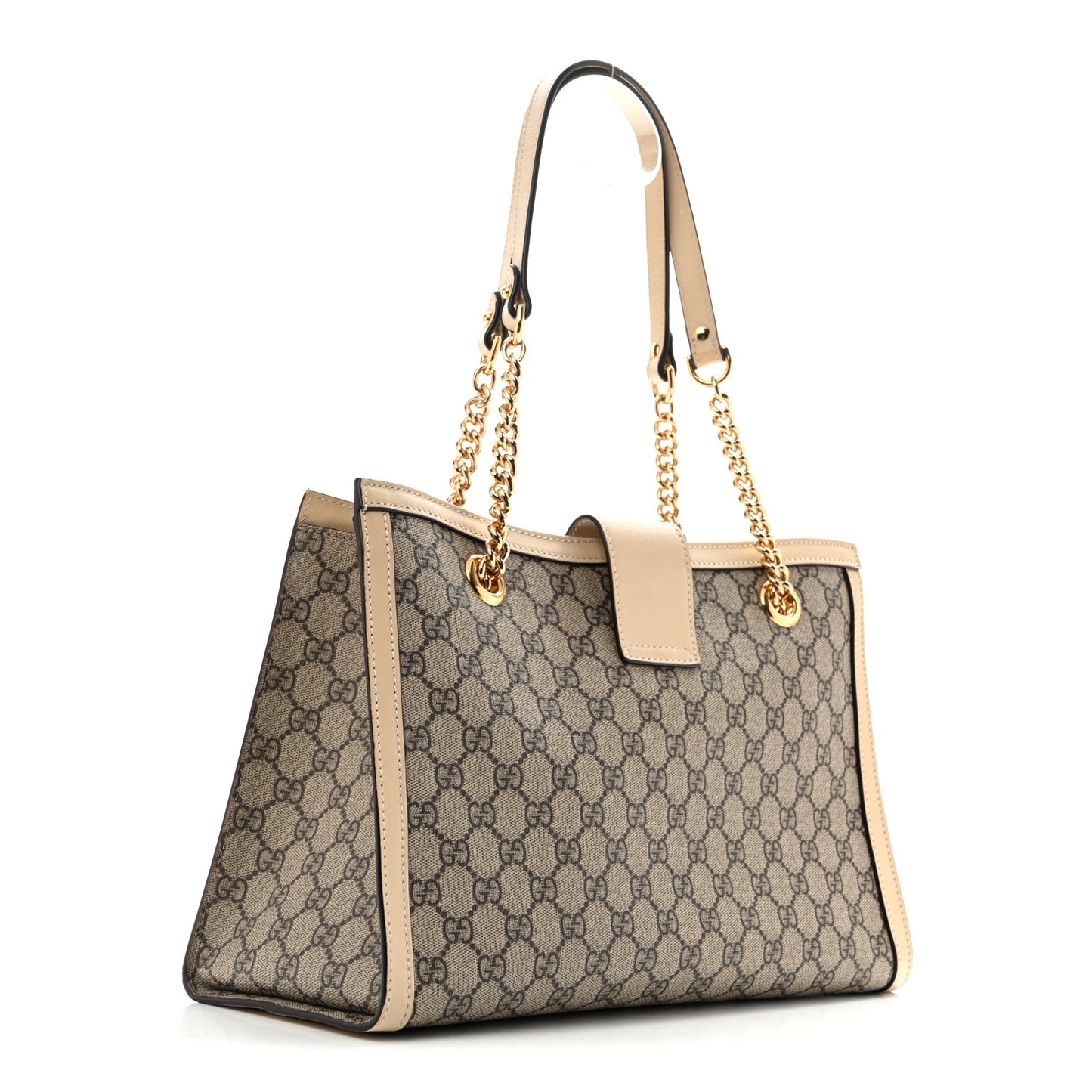 GG Supreme Monogram Medium Padlock Tote White