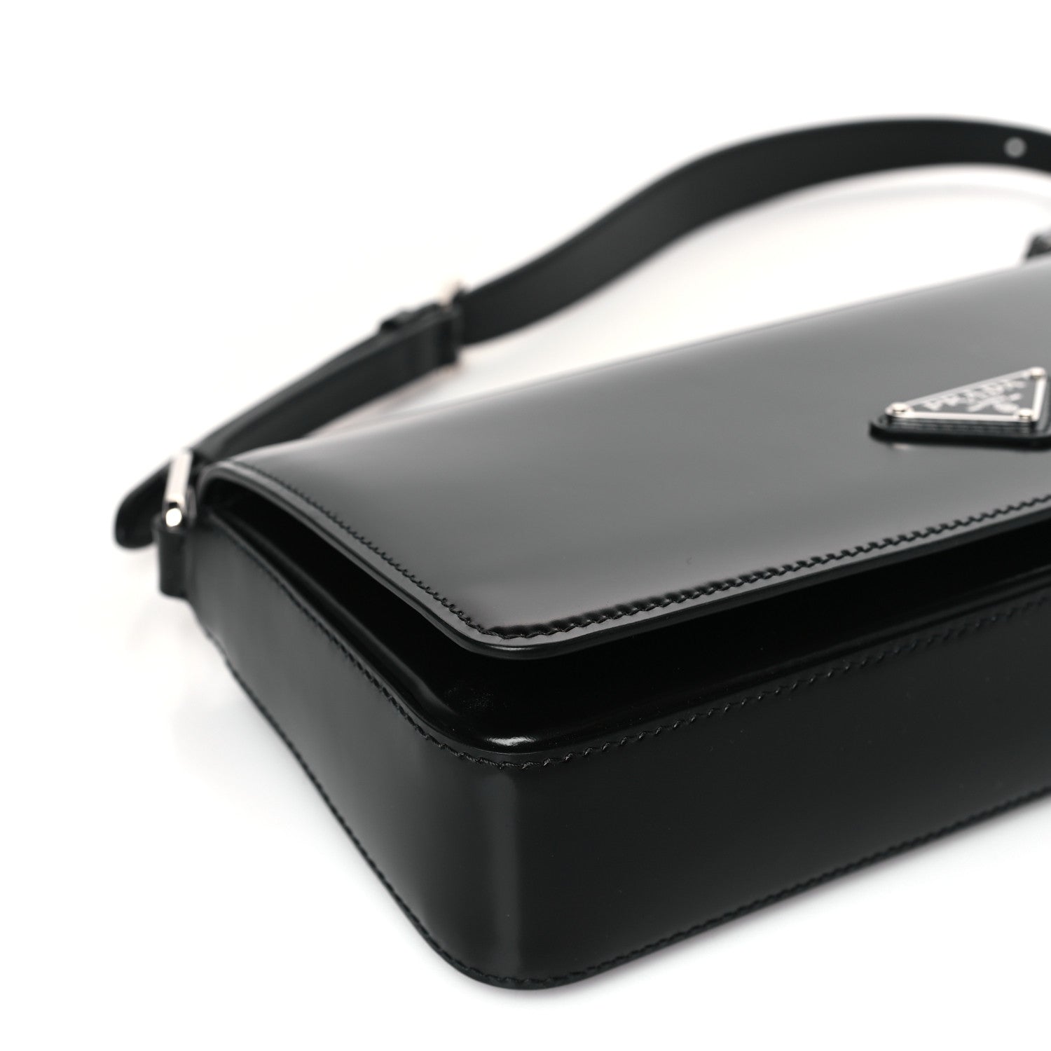 Prada Spazzolato Femme Flap Shoulder Bag Black 7 of 8