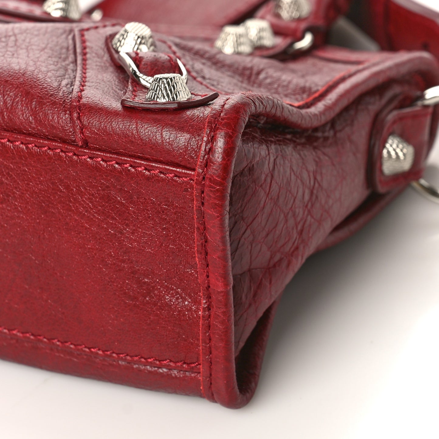 Agneau Giant 12 Silver Hardware Mini City Rouge Cerise