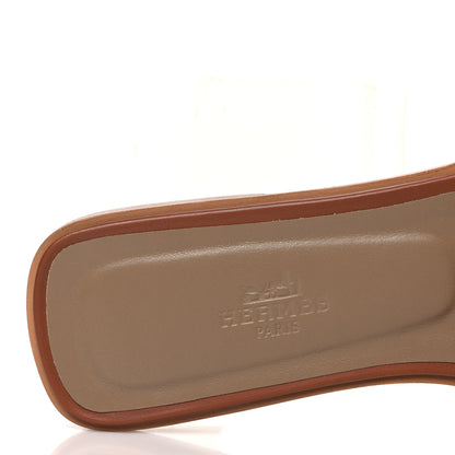 Hermes Box Calfskin Oran Sandals 38 Gold 8 of 10