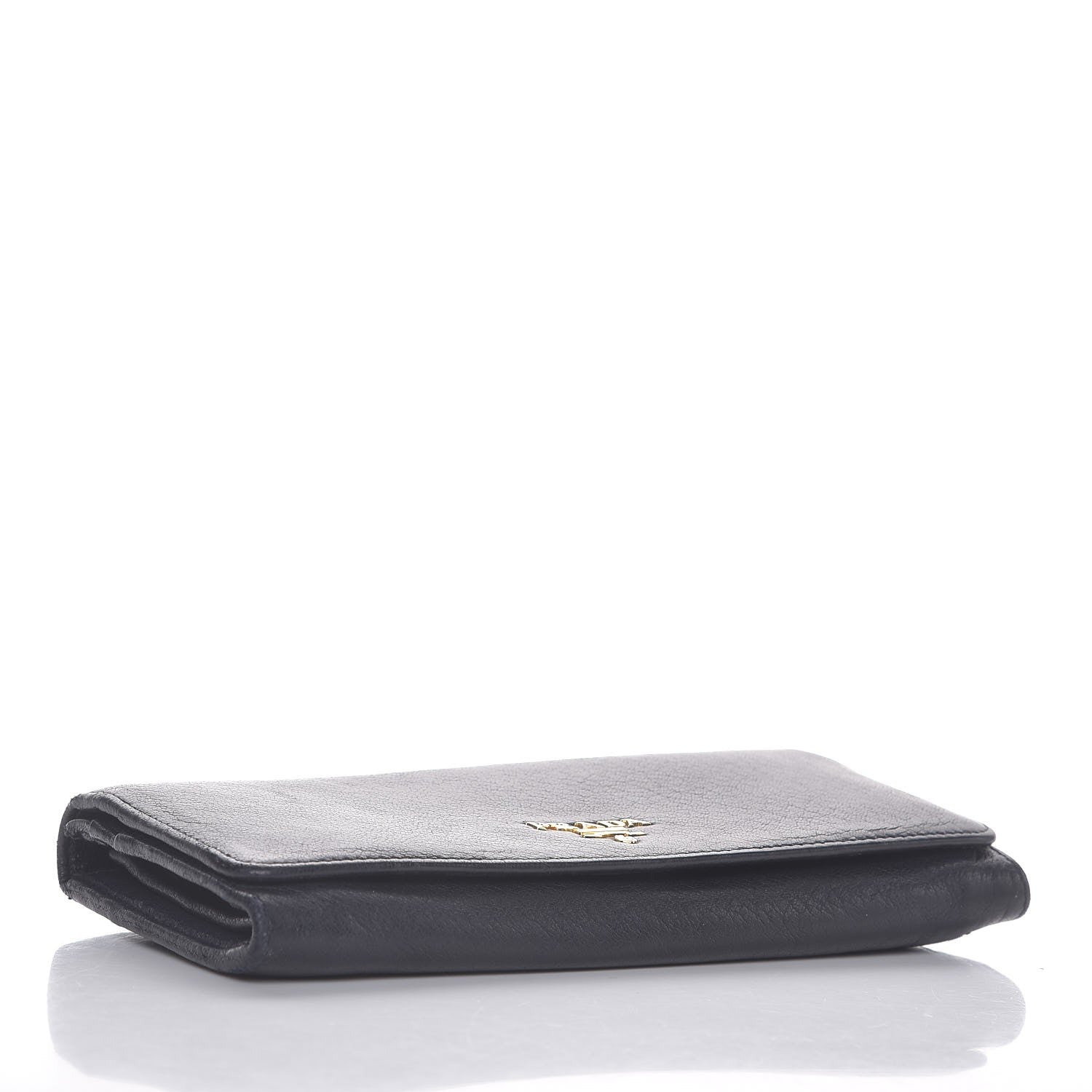 Prada Vitello Phenix Continental Flap Wallet Black 4 of 7