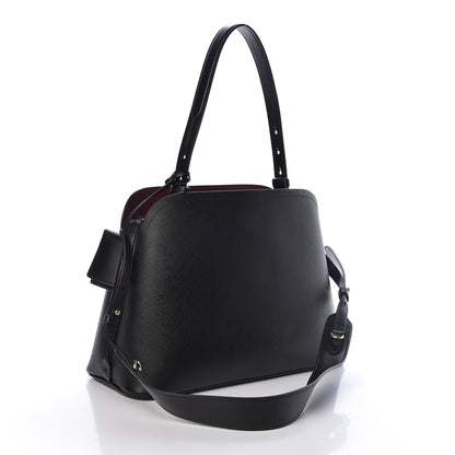 Prada Saffiano Cuir Matinee Tote Black Cherry 3 of 9