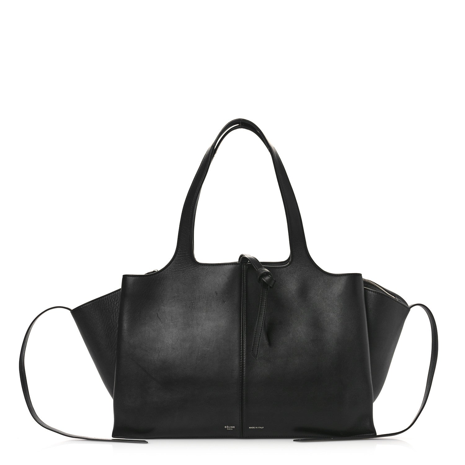 Celine Supple Natural Calfskin Medium Tri-Fold Bag Black 1 of 11