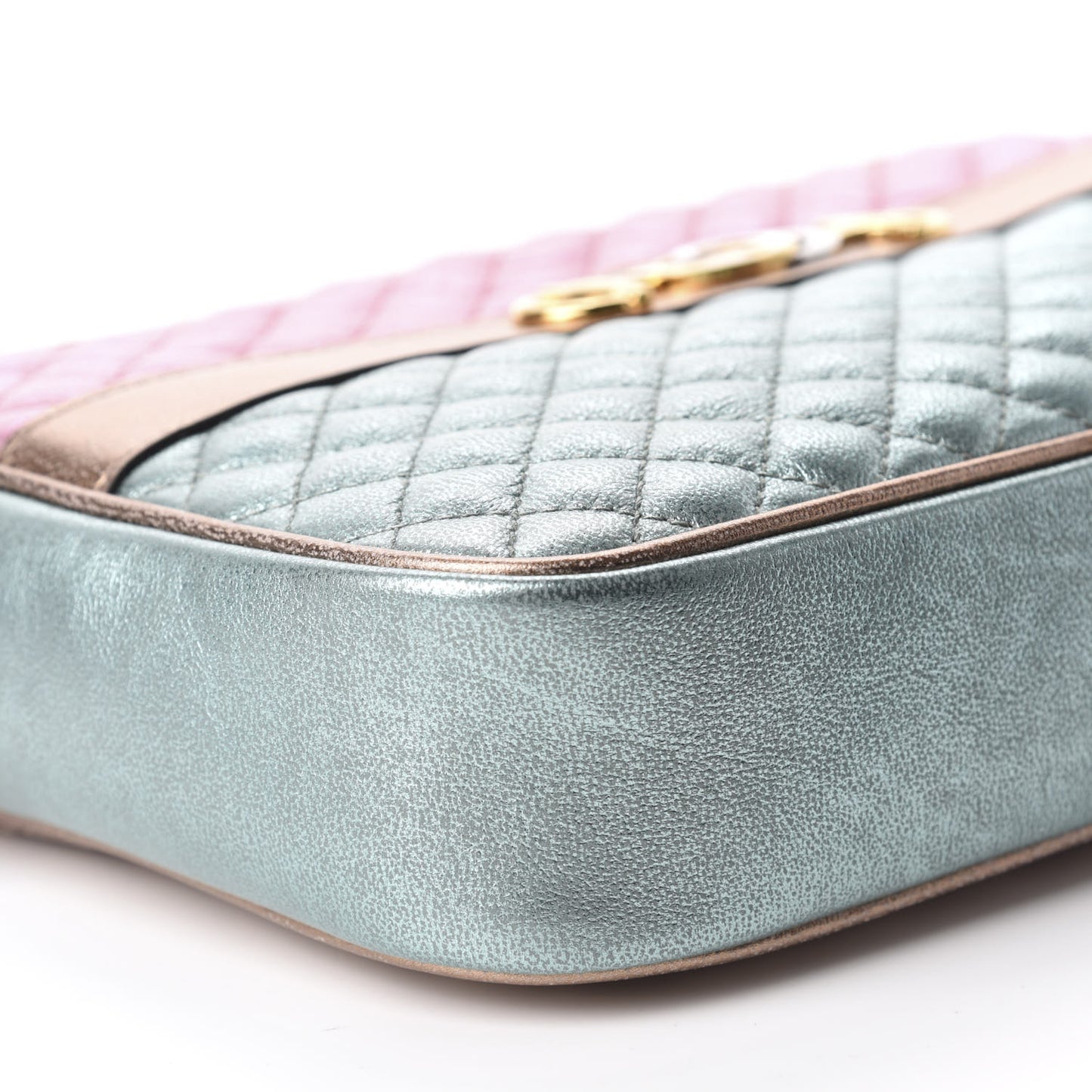 Laminated Nappa Trapuntata Small Zumi Shoulder Bag Rosa Lago Rame