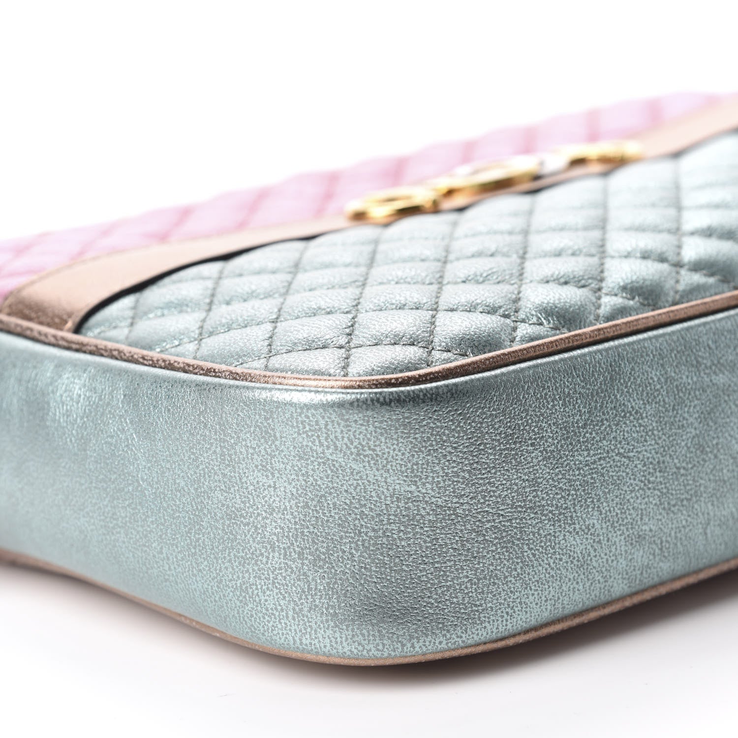 Gucci Laminated Nappa Trapuntata Small Zumi Shoulder Bag Rosa Lago Rame 6 of 11