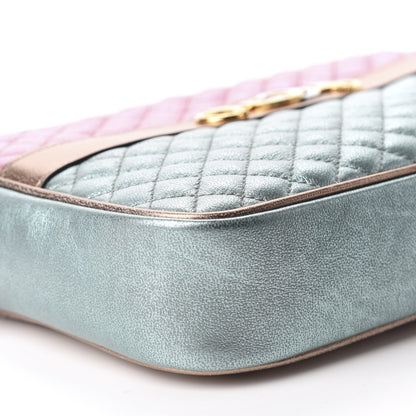 Gucci Laminated Nappa Trapuntata Small Zumi Shoulder Bag Rosa Lago Rame 6 of 11