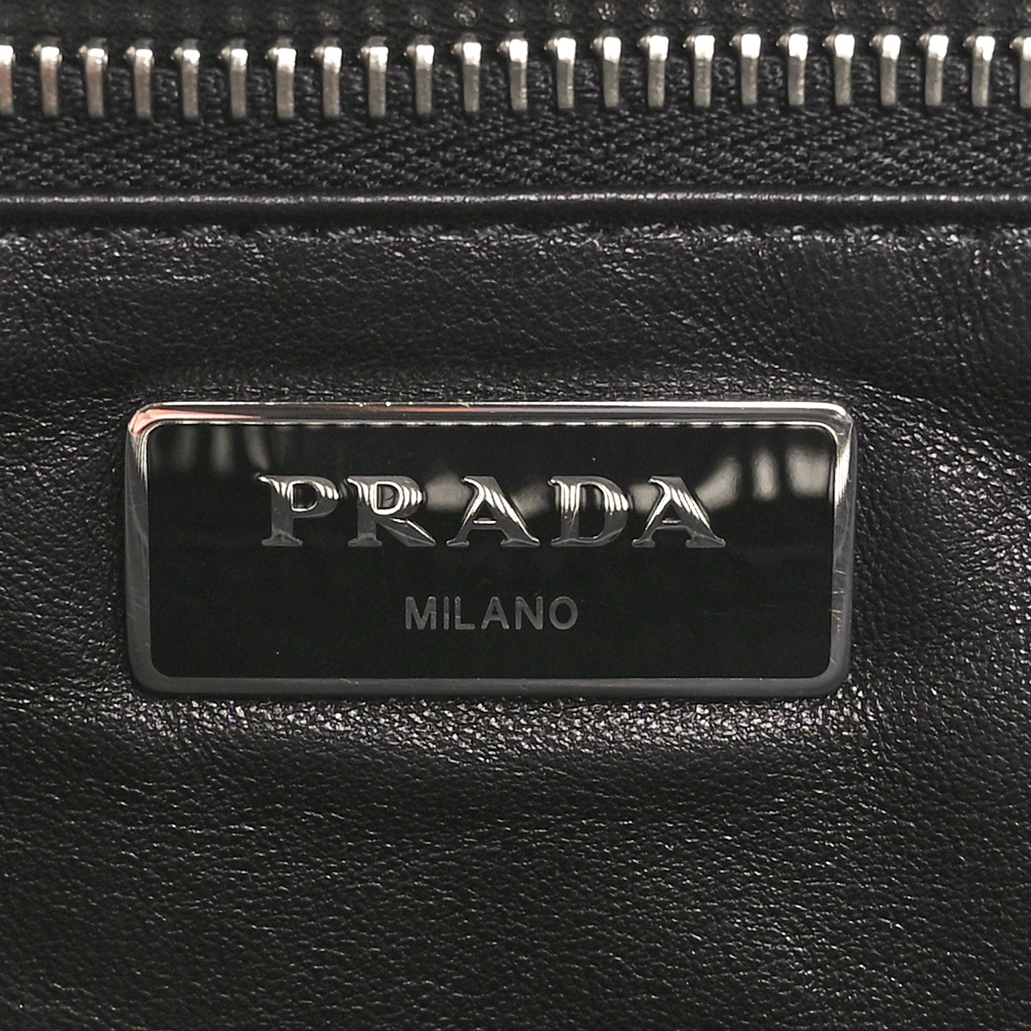 Prada Vitello Intreccio Tress Clutch Cognac Black 7 of 11