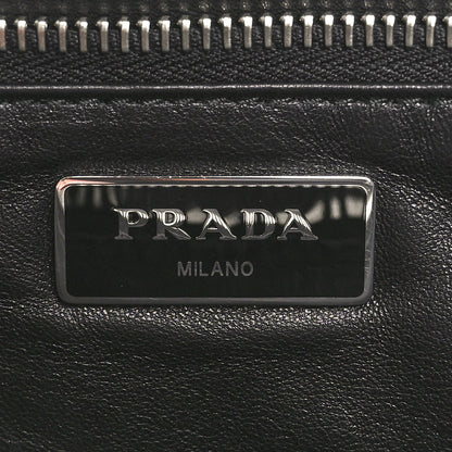 Prada Vitello Intreccio Tress Clutch Cognac Black 7 of 11