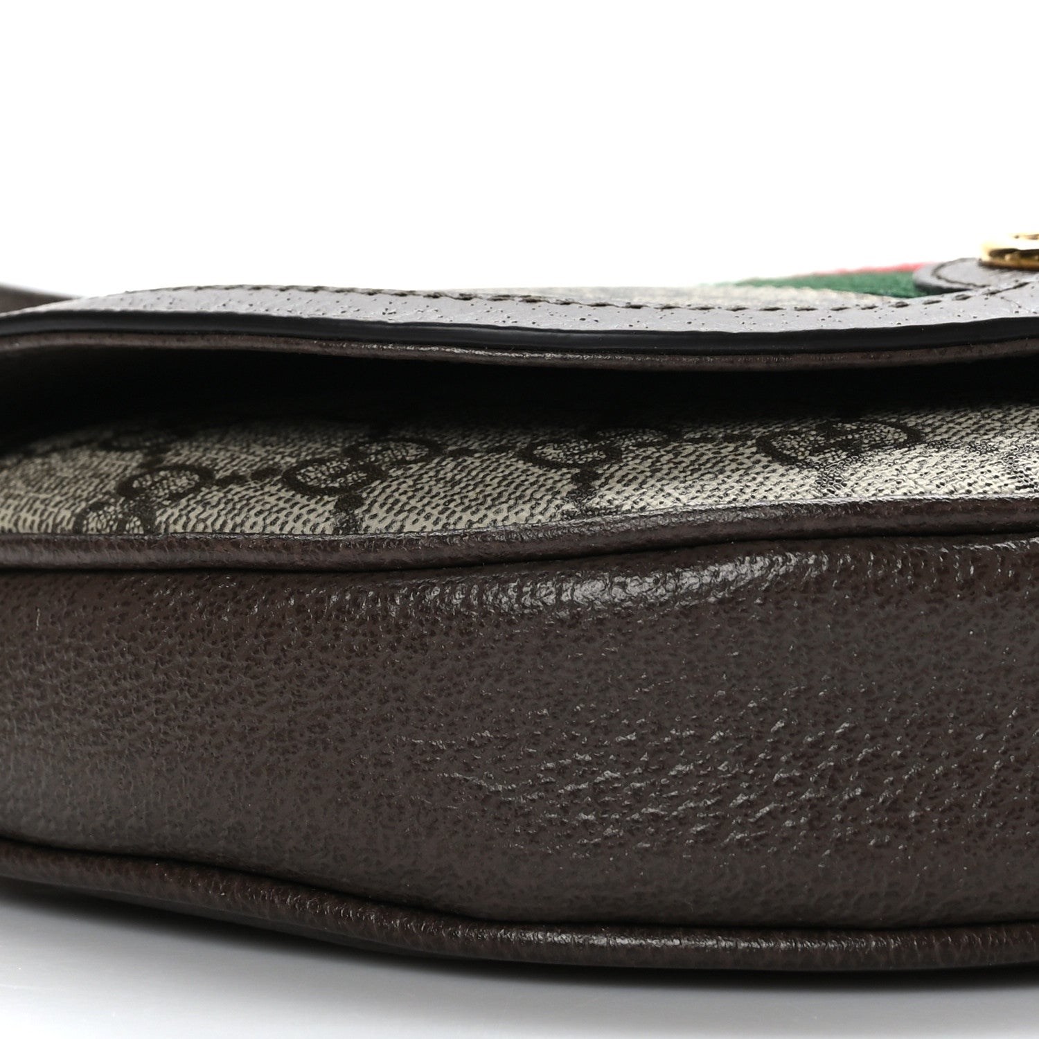 Gucci GG Supreme Monogram Textured Dollar Calfskin Web Mini Ophidia Flap Shoulder Bag Beige Ebony New Acero 8 of 9