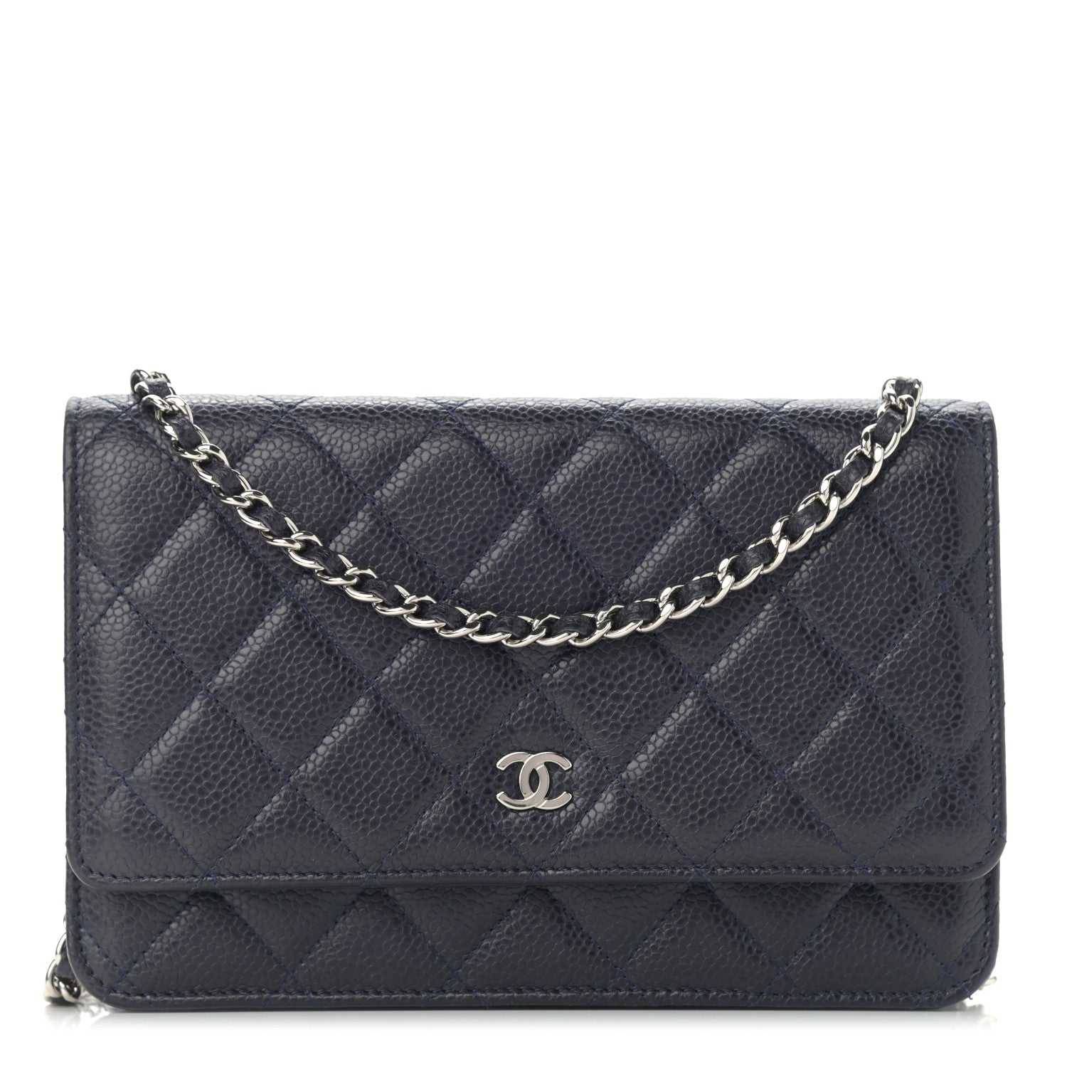 Chanel Caviar Quilted Wallet On Chain WOC Navy Blue 1 of 13