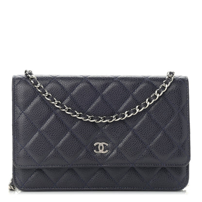 Chanel Caviar Quilted Wallet On Chain WOC Navy Blue 1 of 13