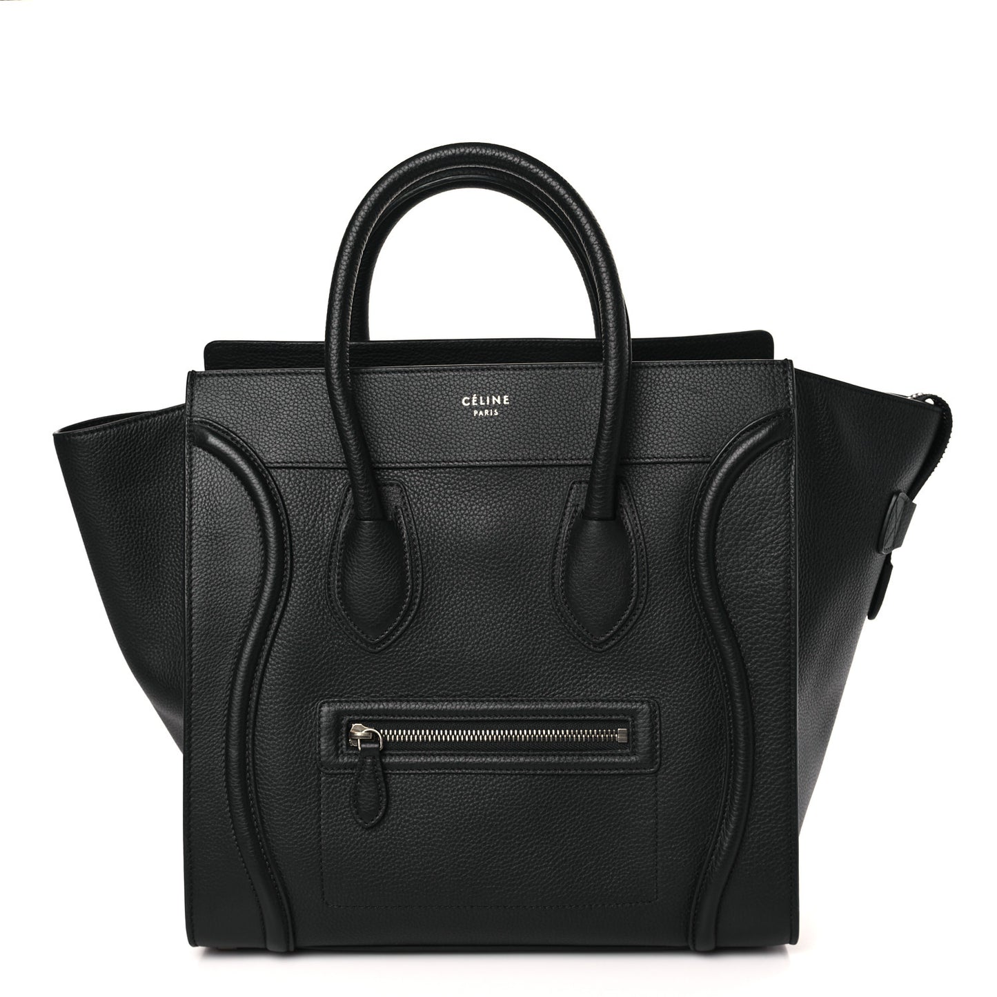 Drummed Calfskin Mini Luggage Black