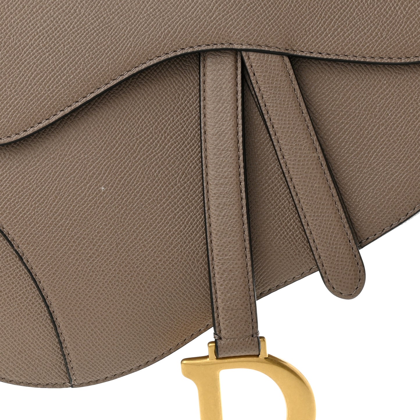 Grained Calfskin Saddle Bag Warm Taupe