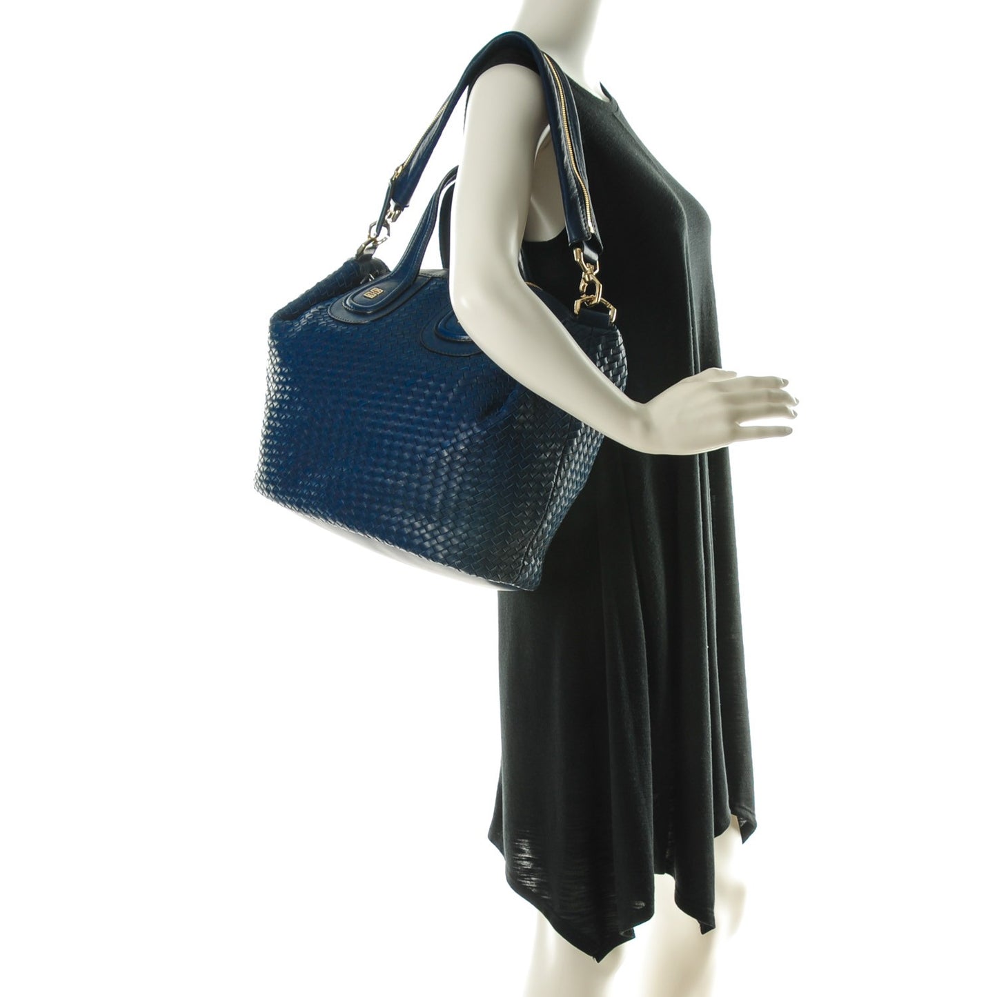 Lambskin Woven Medium Nightingale Navy