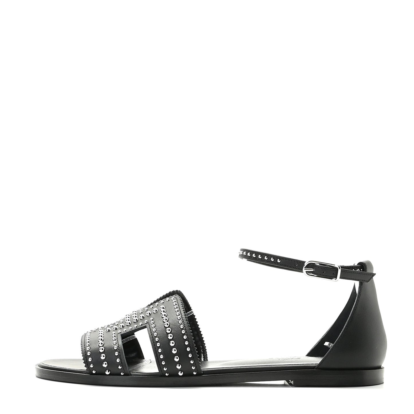 Calfskin Studded Santorini Sandals 38 Black