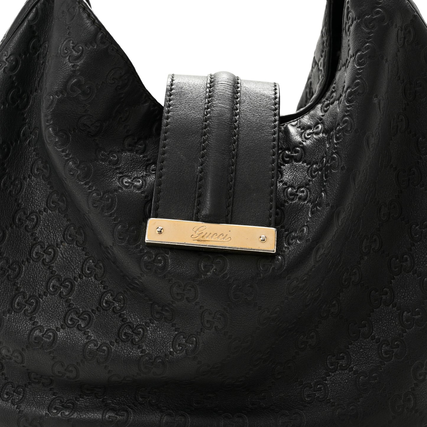 Guccissima Large New Ladies Web Hobo Black