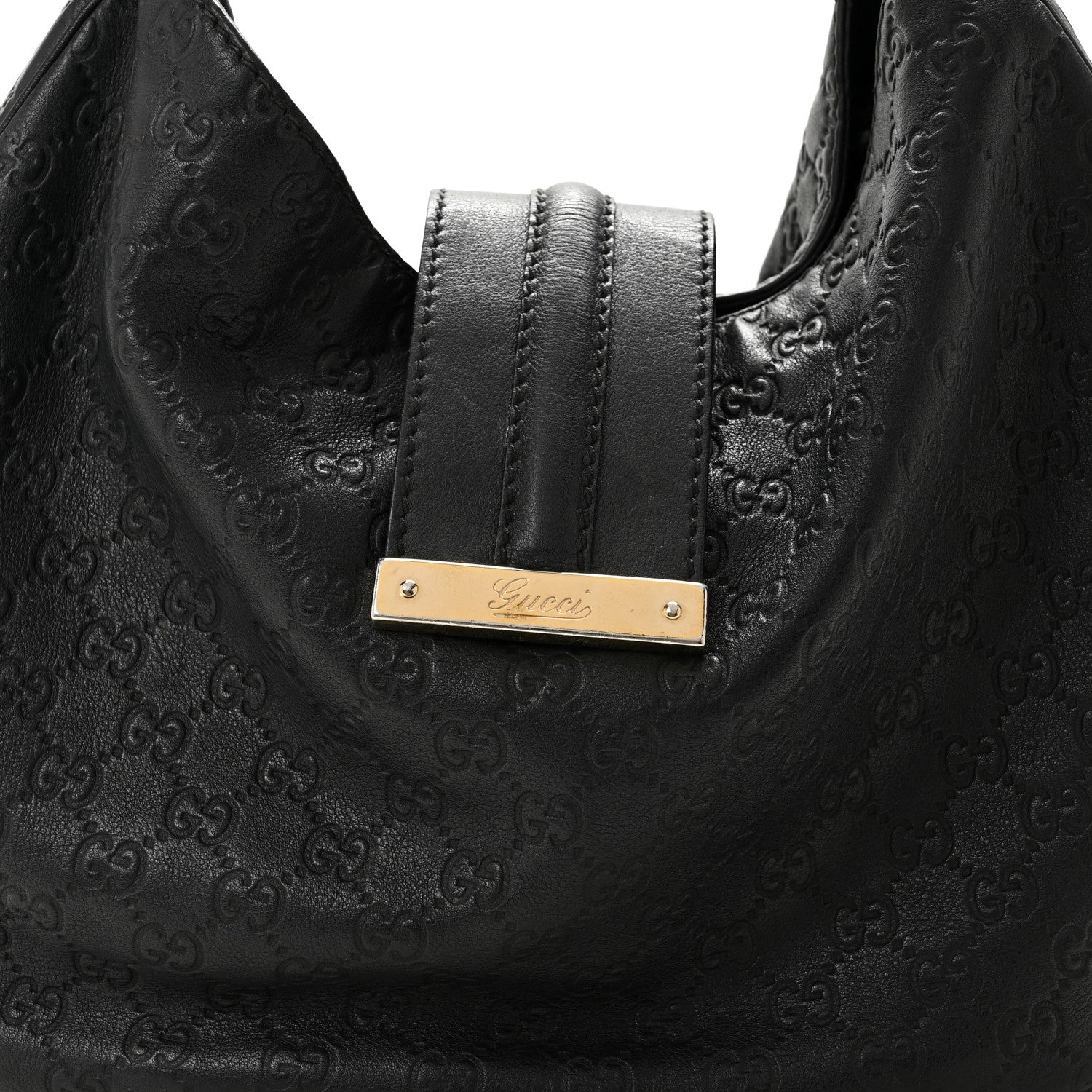 Gucci Guccissima Large New Ladies Web Hobo Black 8 of 14
