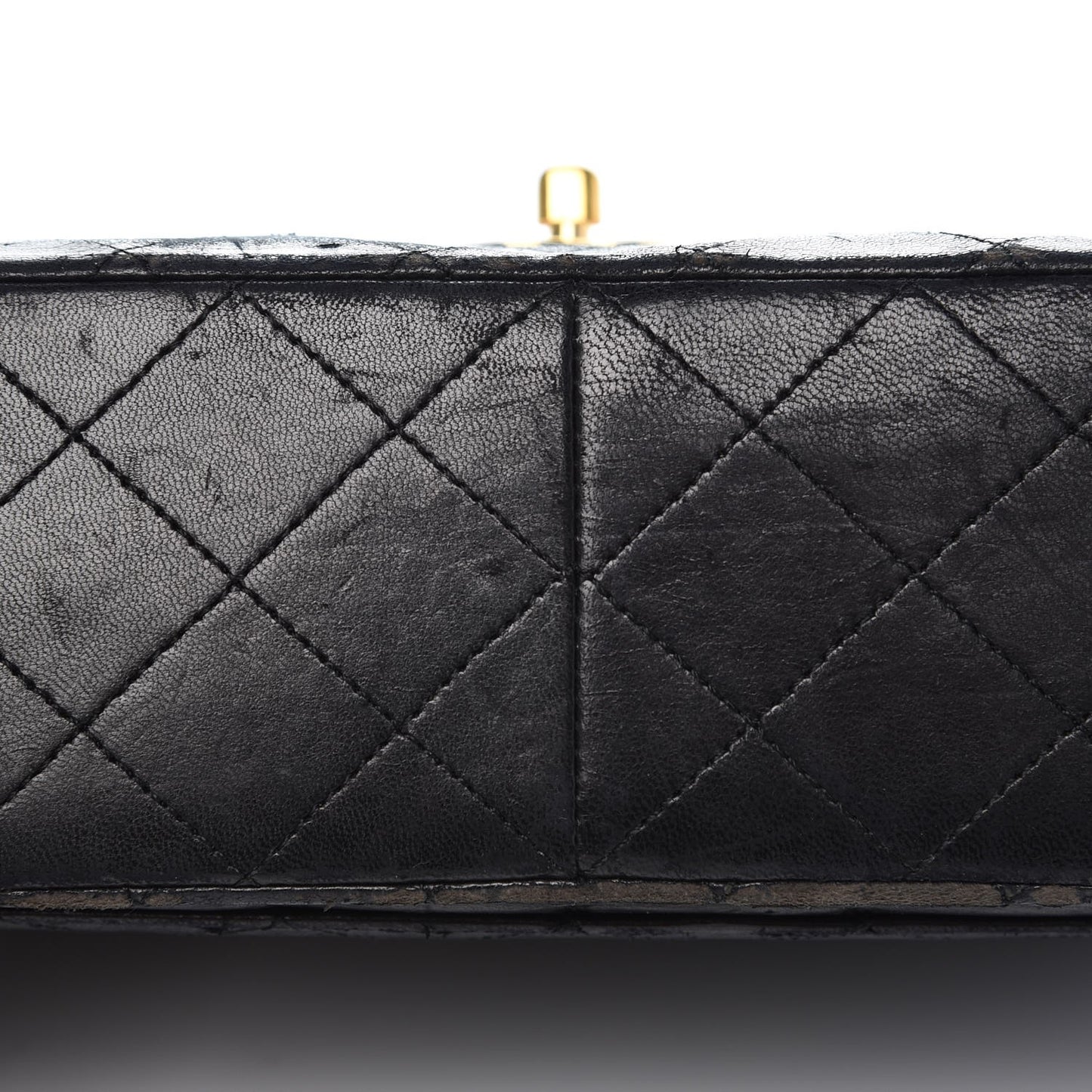 Lambskin Quilted Medium Double Flap Black