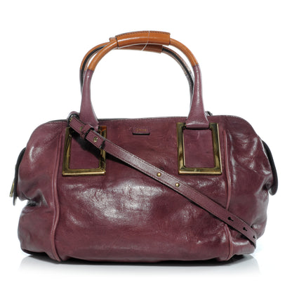 Chloe Glazed Leather Ethel Satchel Dark Purple 1 of 11