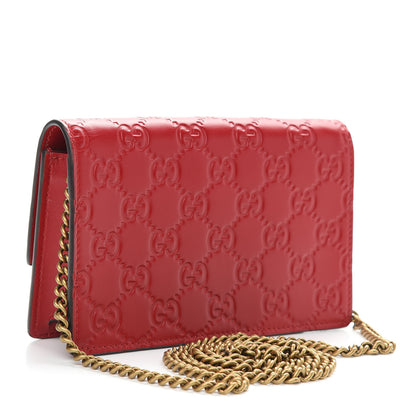Gucci Guccissima Mini Cherry Chain Bag Hibiscus Red 3 of 8