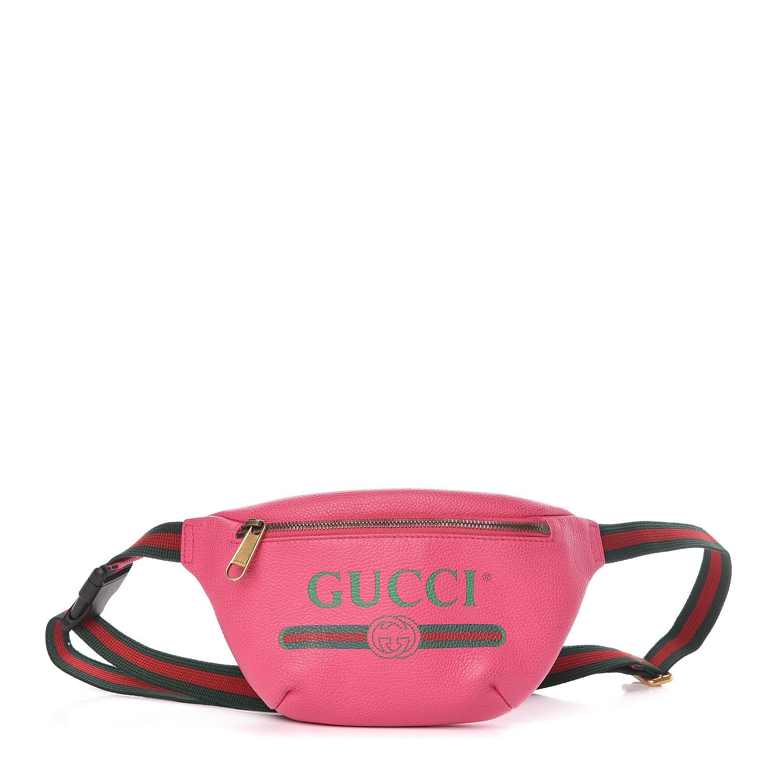 Gucci Grained Calfskin Small Logo Belt Bag Box Pink Green 1 of 11