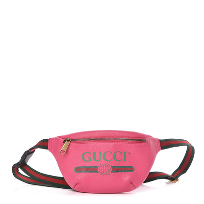 Gucci Grained Calfskin Small Logo Belt Bag Box Pink Green 1 of 11