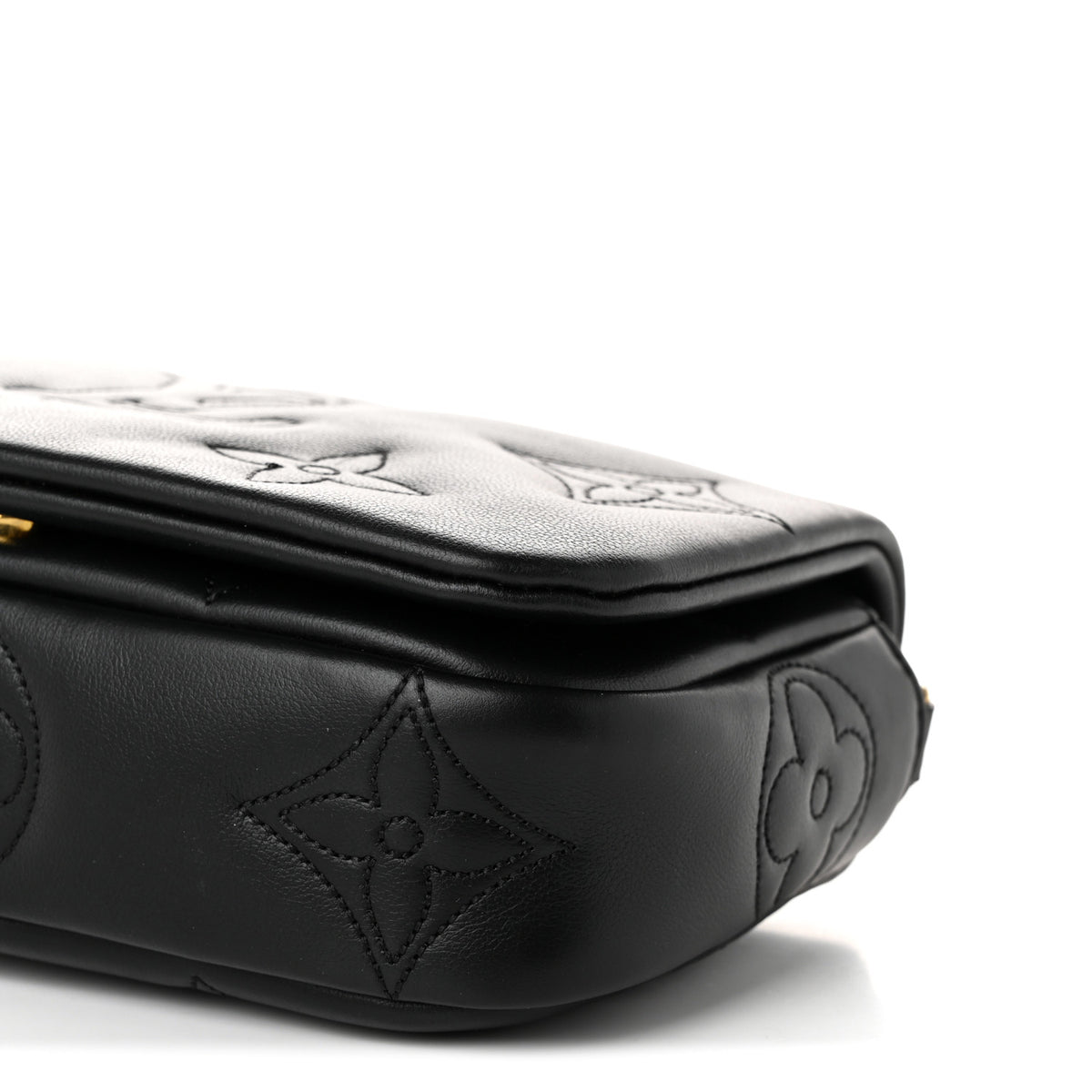 Louis Vuitton Calfskin Bubblegram Wallet On Strap Black 9 of 10