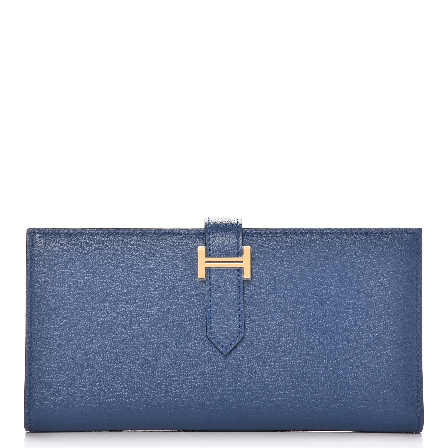 Chevre Mysore Bearn Gusset Wallet Bleu Agate