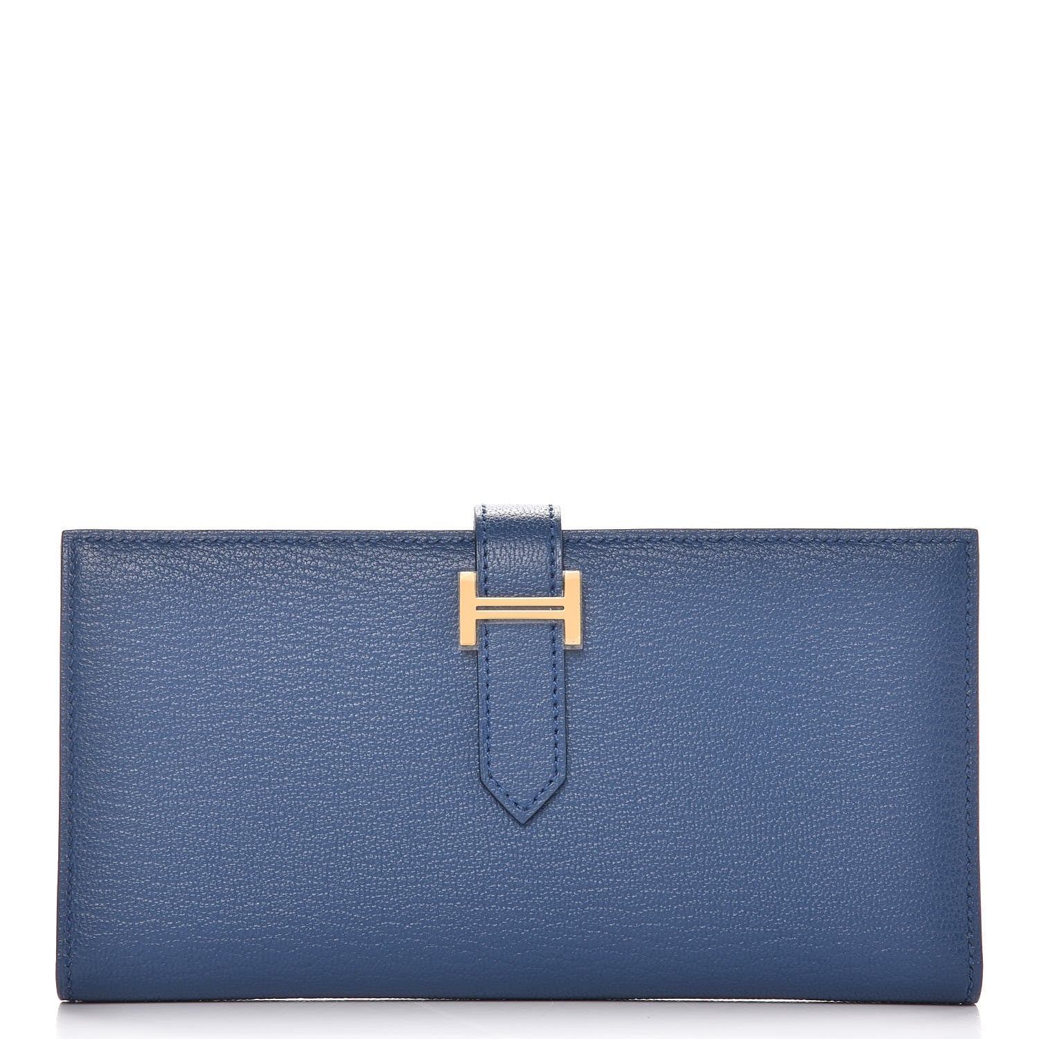 Hermes Chevre Mysore Bearn Gusset Wallet Bleu Agate 1 of 8