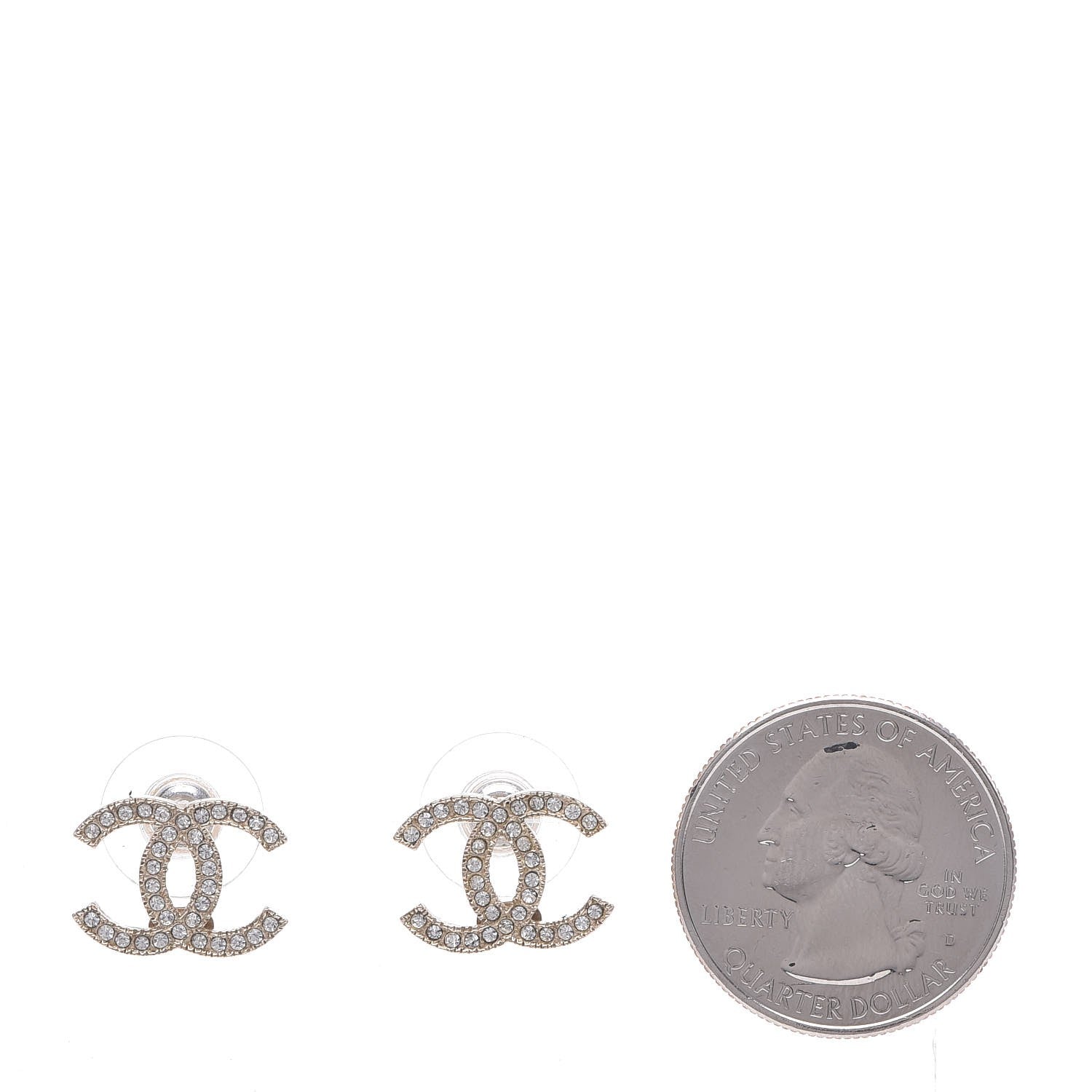 Chanel Crystal CC Earrings Gold 2 of 4