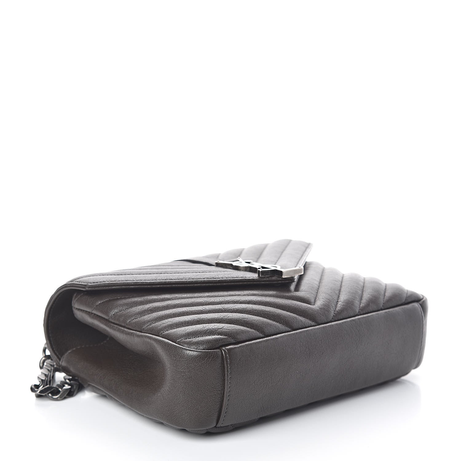 Saint Laurent Calfskin Matelasse Chevron Monogram Medium College Bag Faggio 4 of 9