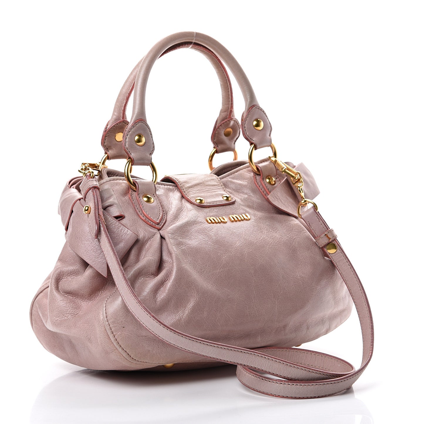 Vitello Lux Mini Bow Bag Mughetto