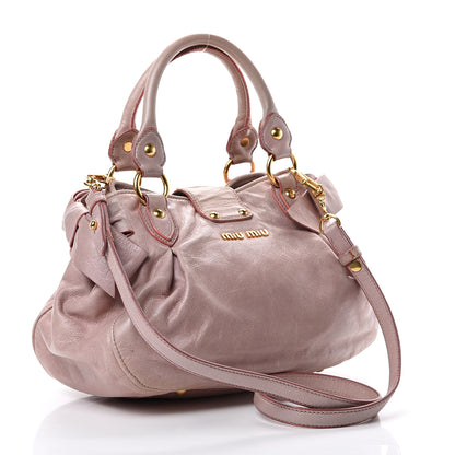 Miu Miu Vitello Lux Mini Bow Bag Mughetto 2 of 18