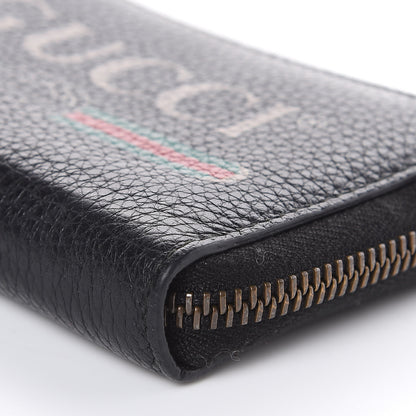 Gucci Calfskin Logo Zip Around Card Case Black 8 of 10
