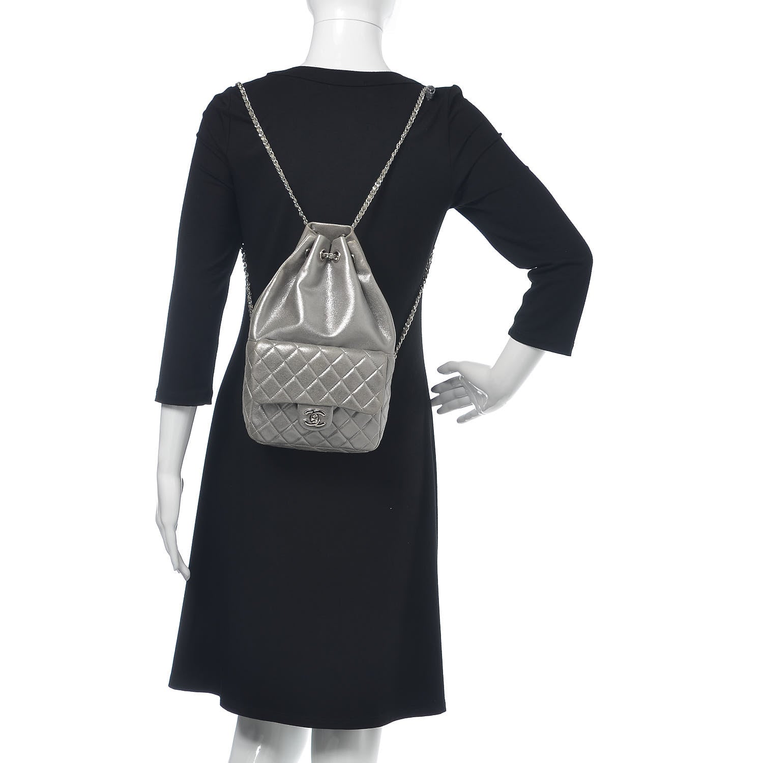 Chanel Metallic Lambskin Quilted Small In Seoul Backpack Silver 2 of 12