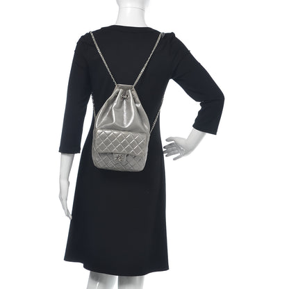 Chanel Metallic Lambskin Quilted Small In Seoul Backpack Silver 2 of 12