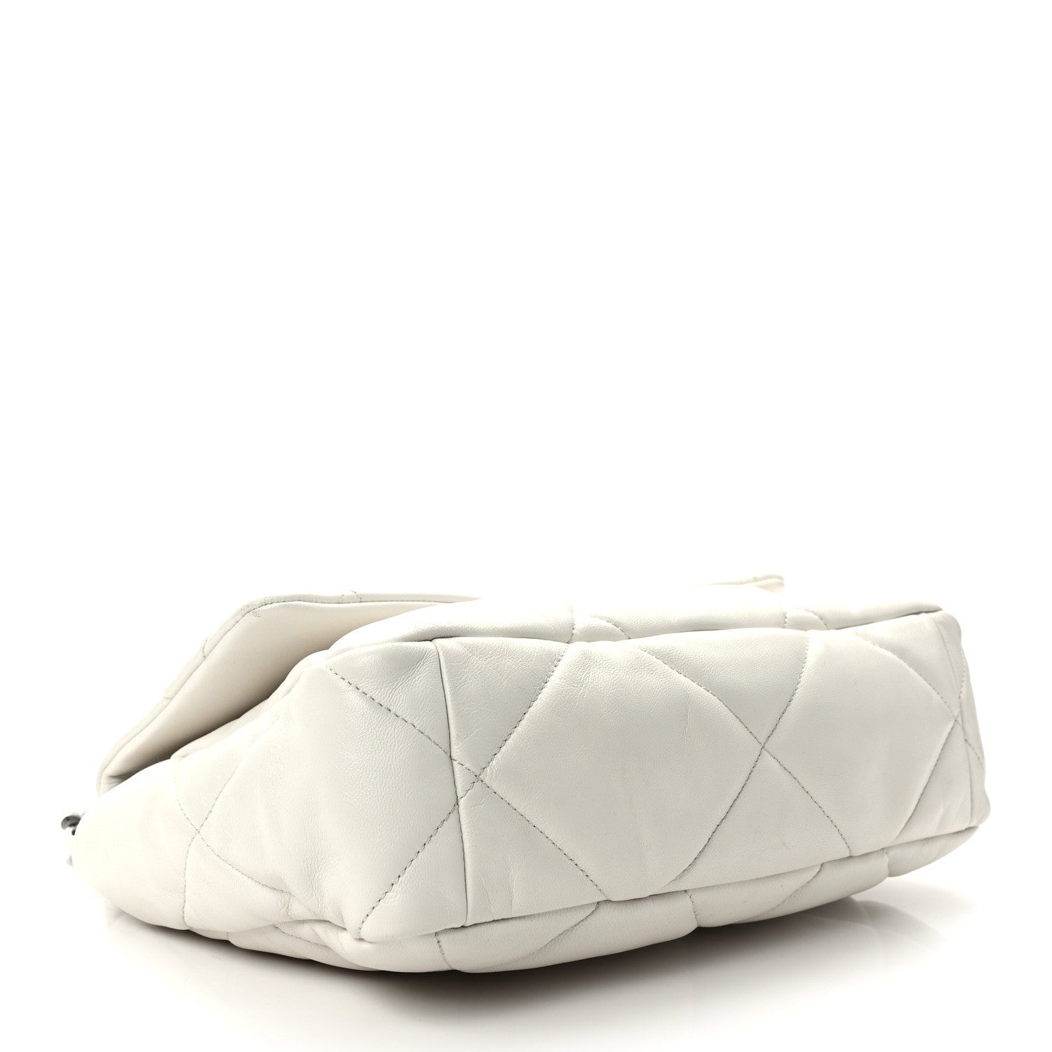 Chanel Lambskin Quilted Large Chanel 19 Flap White 4 of 12