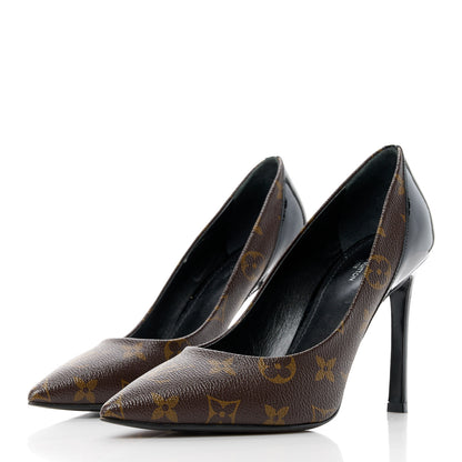 Louis Vuitton Monogram Cherie Pumps 38 Black 3 of 9