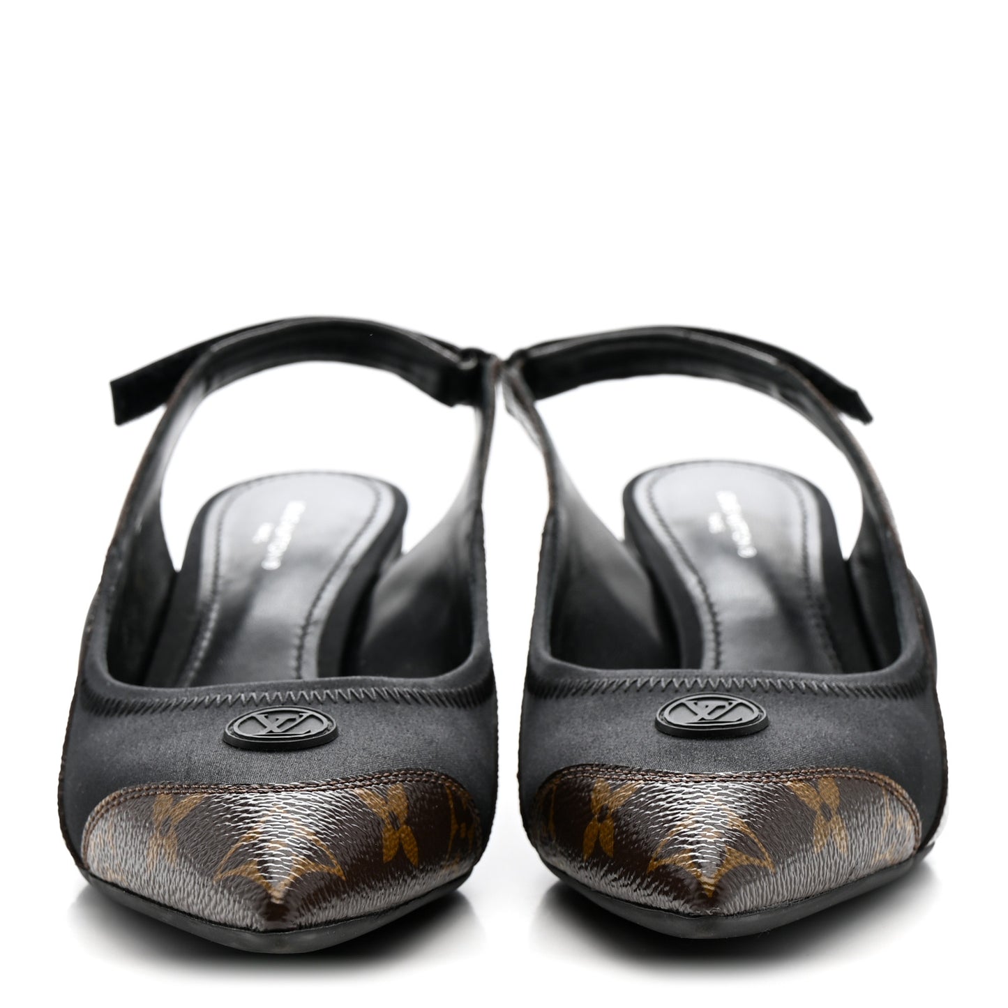 Patent Monogram Archlight Slingback Pumps Black