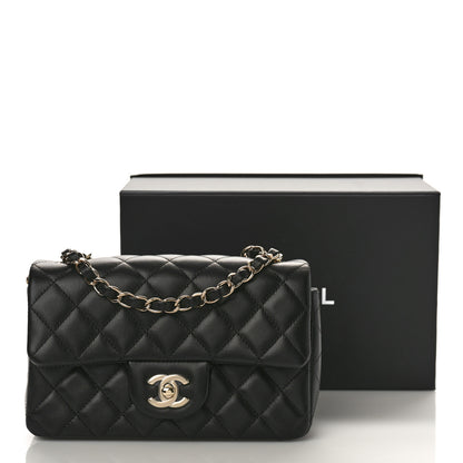 Chanel Lambskin Quilted Mini Rectangular Flap Black 10 of 10