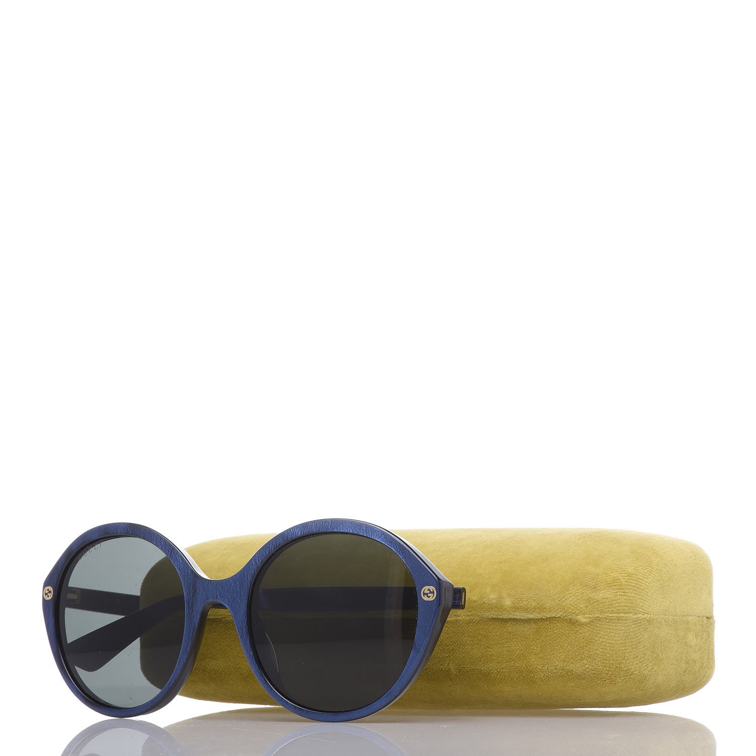Gucci Acetate Round Sunglasses GG 0023S Blue Grey 9 of 9