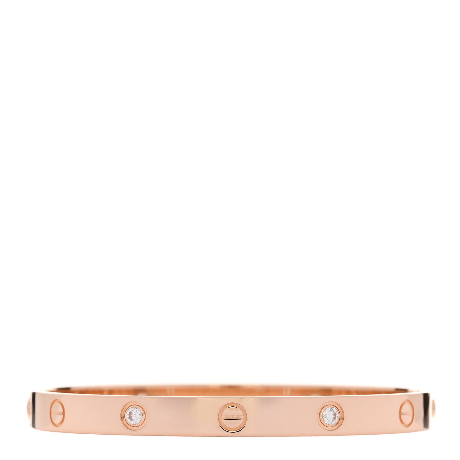 Cartier 18K Pink Gold 4 Diamond LOVE Bracelet 17 2 of 9