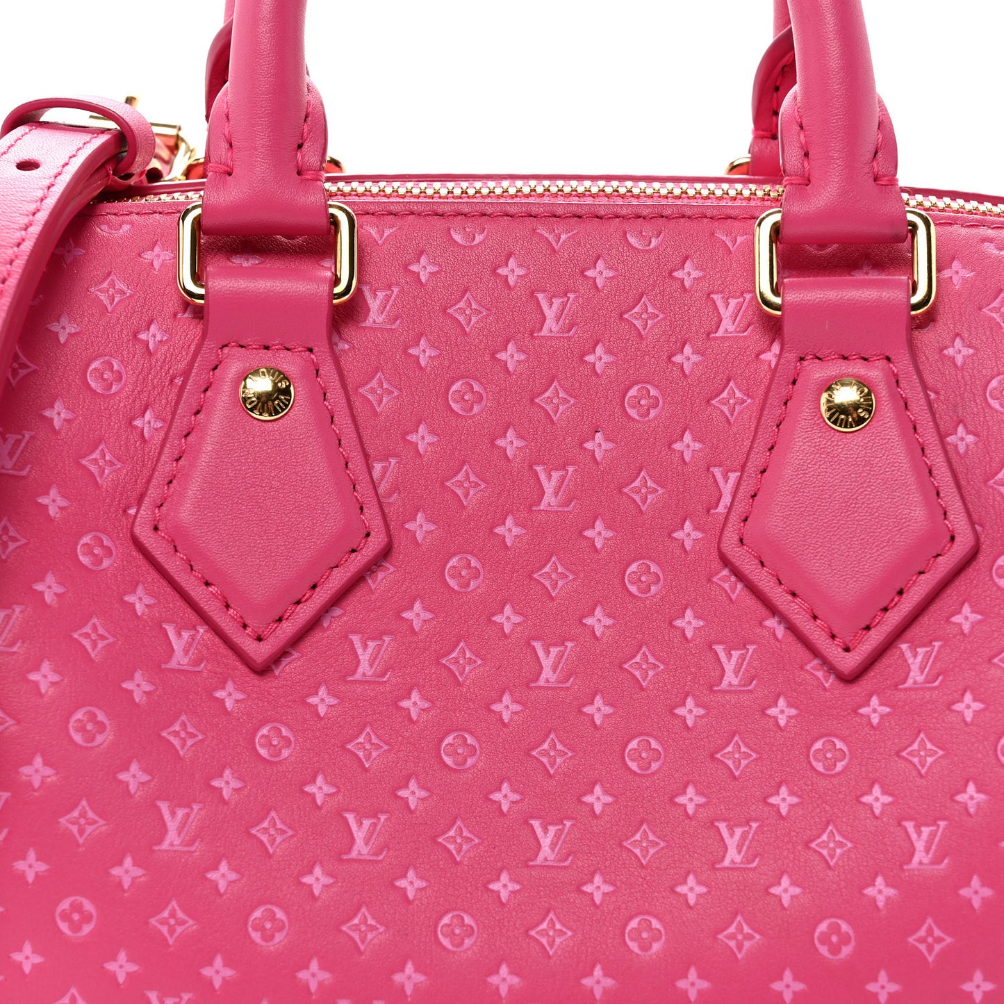 Calfskin Nanogram Embossed Speedy Bandouliere 20 Rose