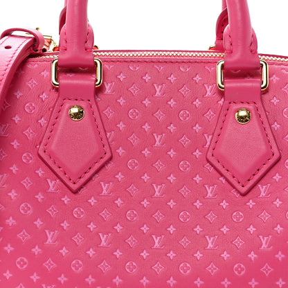 Louis Vuitton Calfskin Nanogram Embossed Speedy Bandouliere 20 Rose 7 of 9